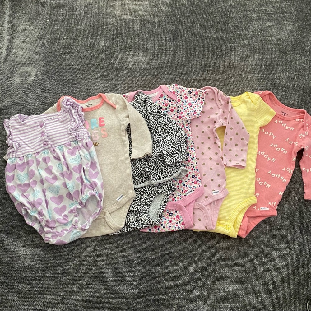 Infant Newborn Onesies | Baby Girl | Lot of 7
